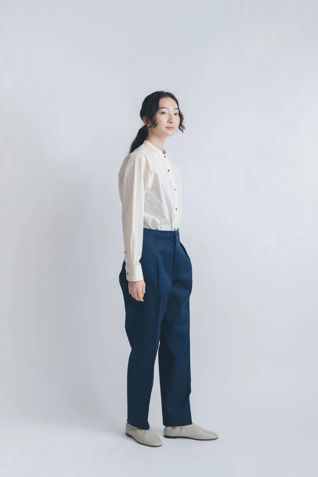 【SALE】 HAND ROOM WOMENS バンドカラーシャツ