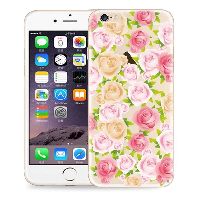 Soft TPU Case For iPhone 7 6 6S Plus 5 5S SE Ultra Thin Cute Transparent Silicone Back Cover Coque Capa Cases For iPhone 7 Plus