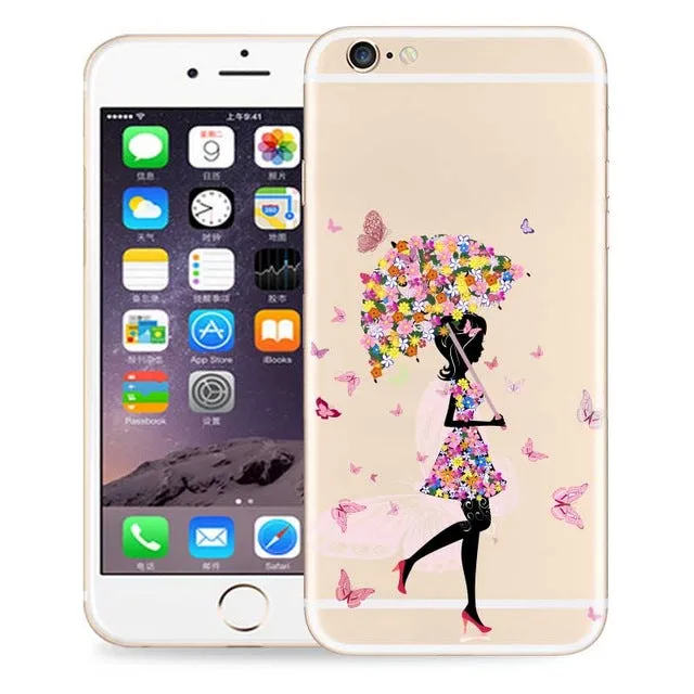 Soft TPU Case For iPhone 7 6 6S Plus 5 5S SE Ultra Thin Cute Transparent Silicone Back Cover Coque Capa Cases For iPhone 7 Plus