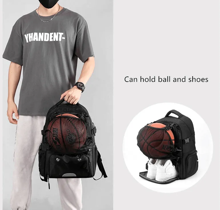 Sports Backpack With Shoe Compartment and Detachable Net Pocket - SF0808