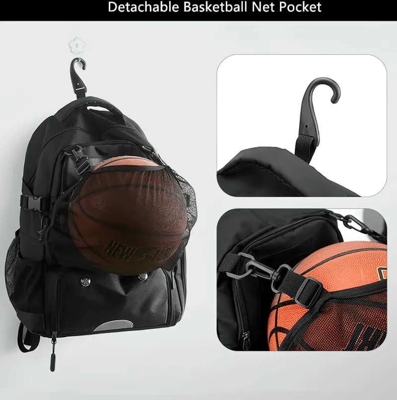 Sports Backpack With Shoe Compartment and Detachable Net Pocket - SF0808