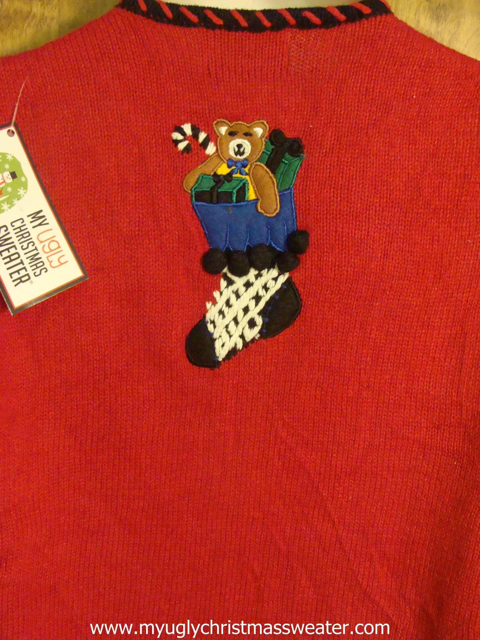 Stockings Stuffed with Teddy Bears  Ugly Christmas Sweater Vest