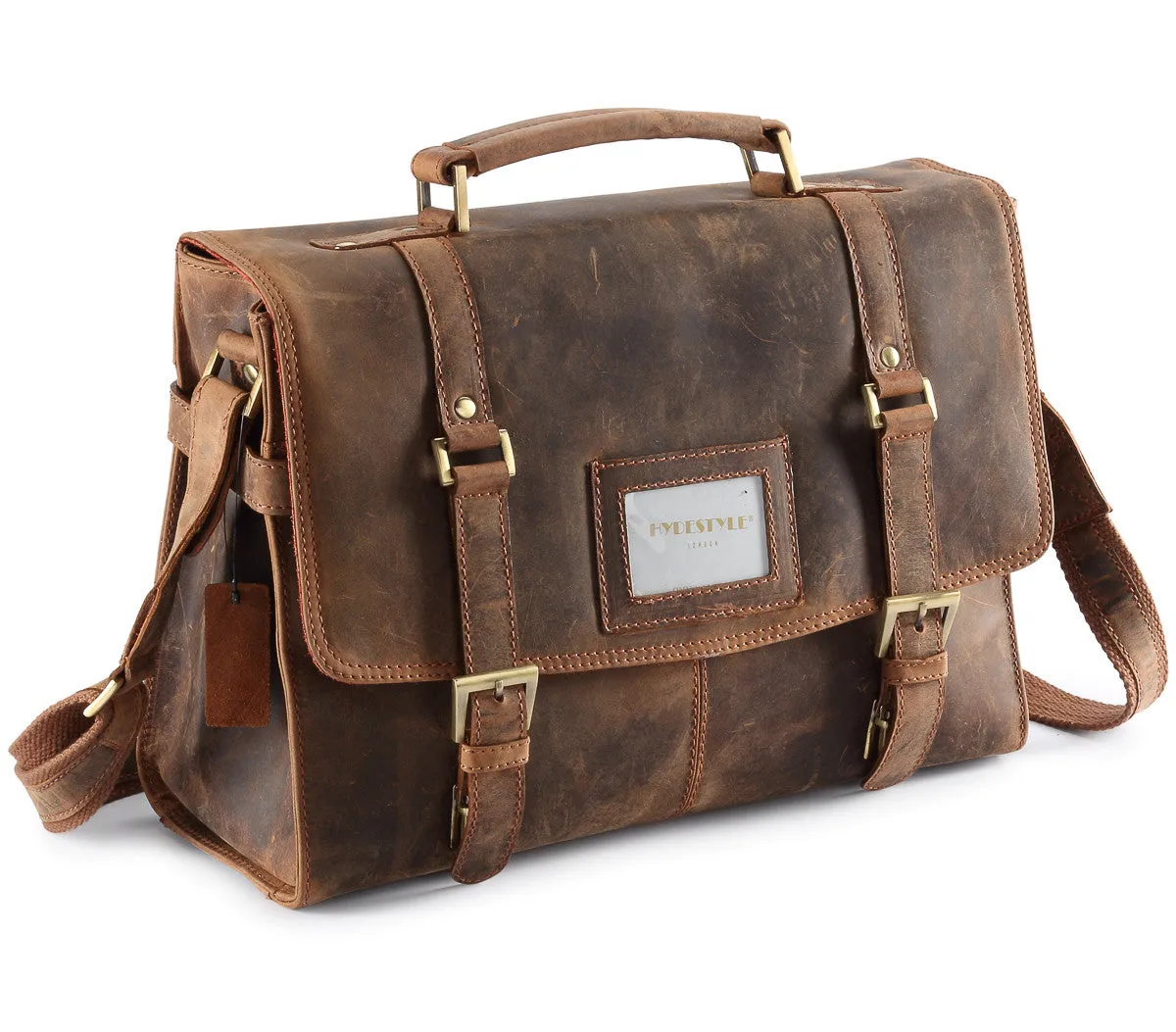 Venator distressed leather vintage laptop satchel  #UM41 Brown