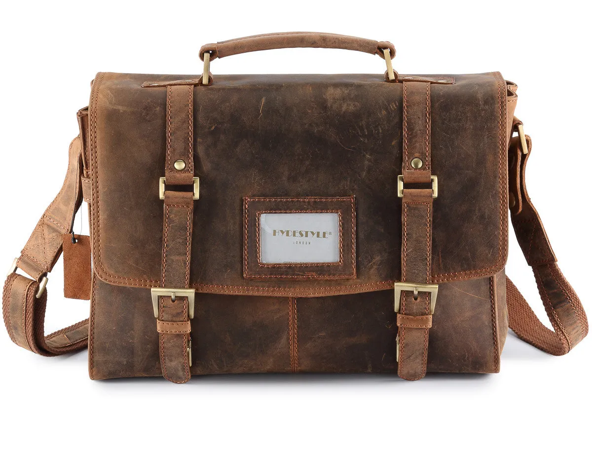 Venator distressed leather vintage laptop satchel  #UM41 Brown