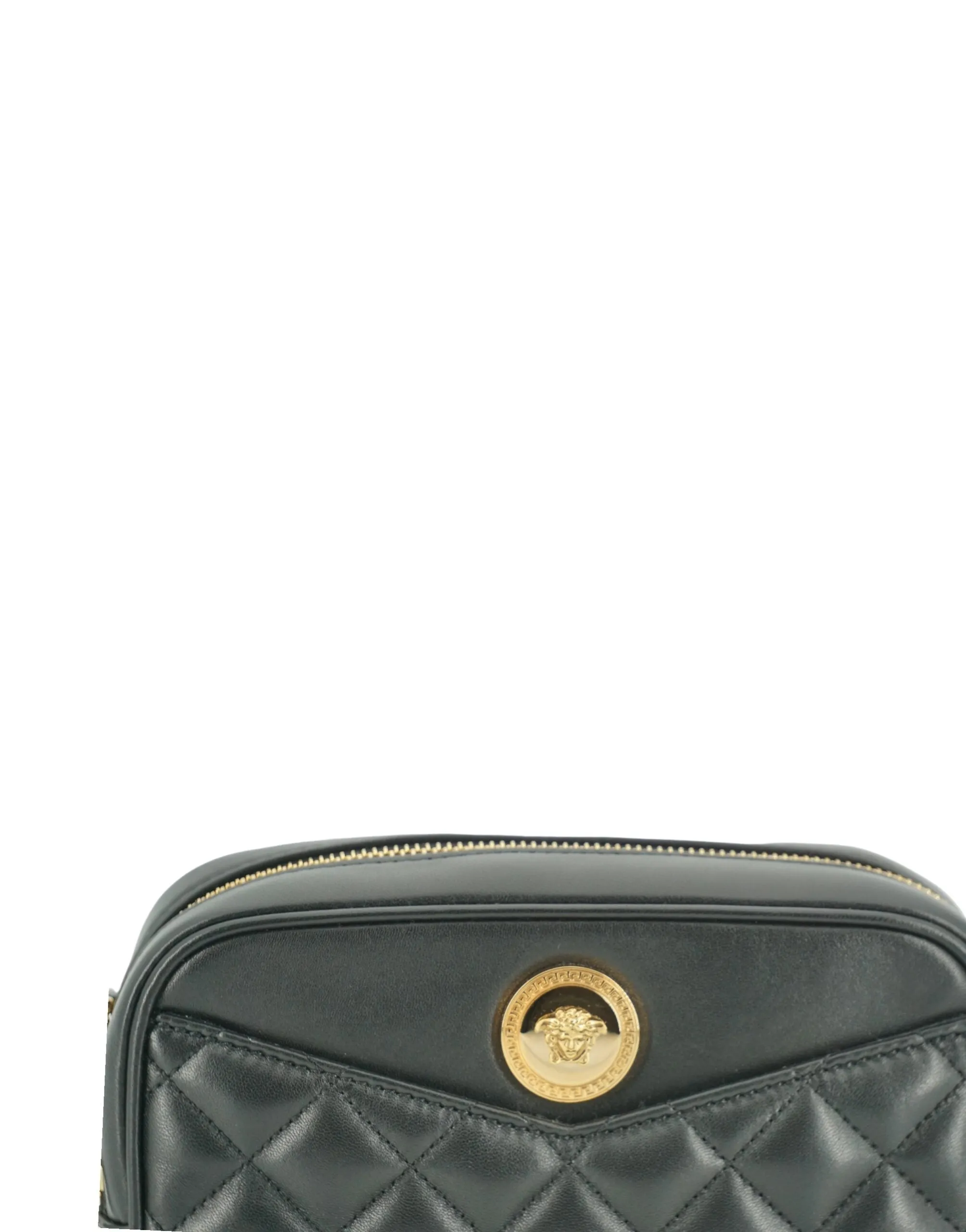 Versace Medusa Black & Gold Camera Crossbody Bag