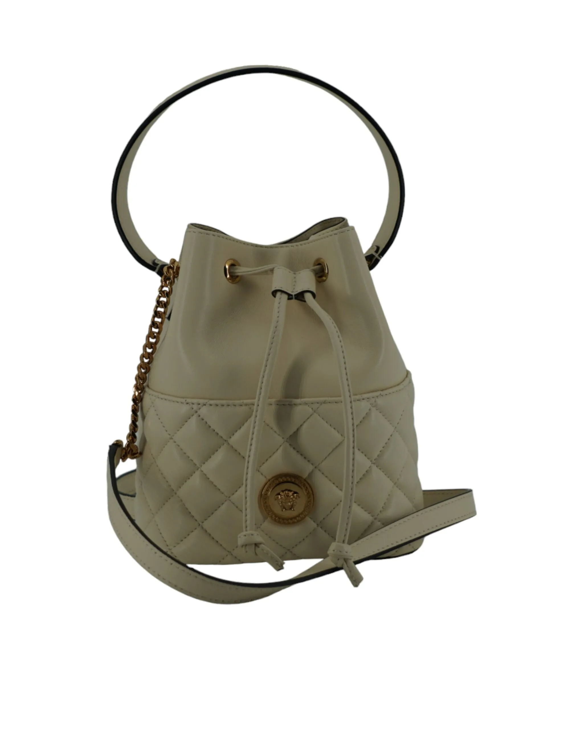 Versace Sahara Beige Small Bucket Shoulder Bag