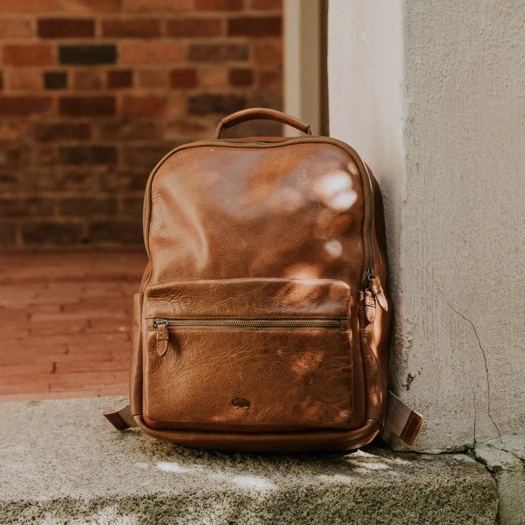 Walker Leather Backpack | Rustic Tan