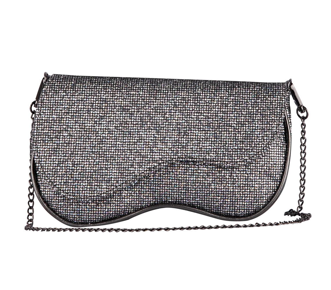 Wave Glitter Clutch Black