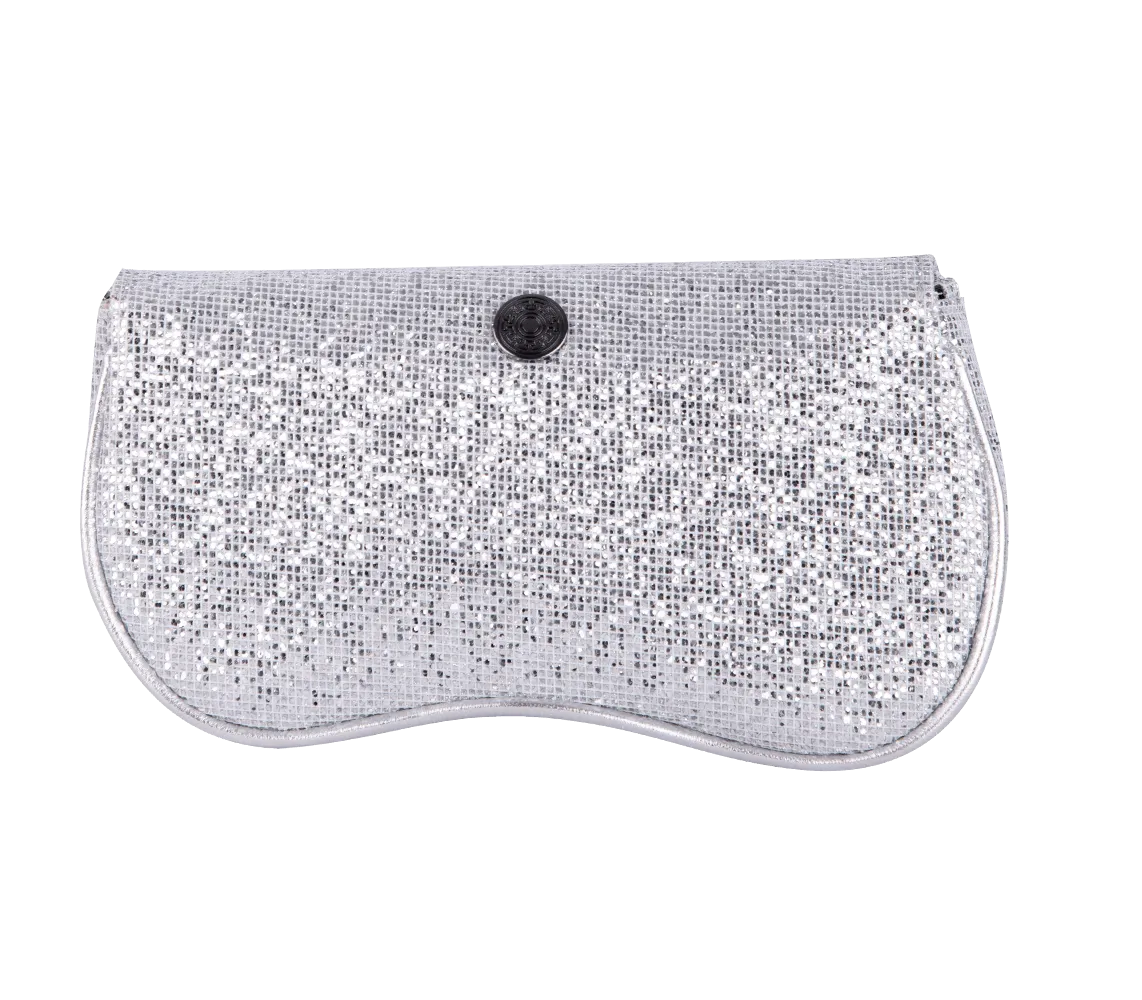 Wave Glitter Clutch Silver