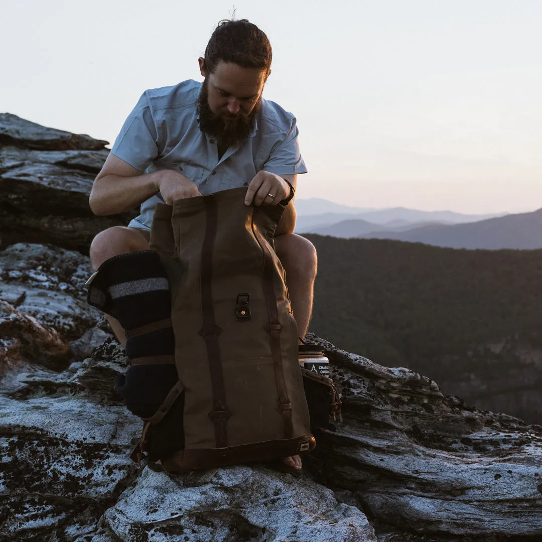 Waxed Canvas Rolltop Backpack | Dakota Collection | Field Khaki