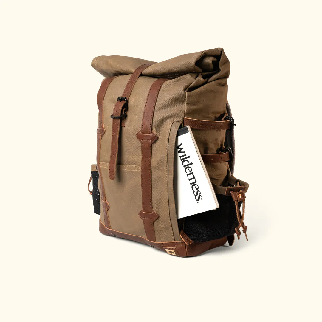 Waxed Canvas Rolltop Backpack | Dakota Collection | Field Khaki