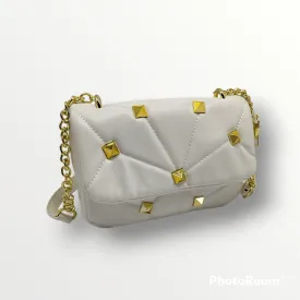 Women Bag - Golden - Capitone- White