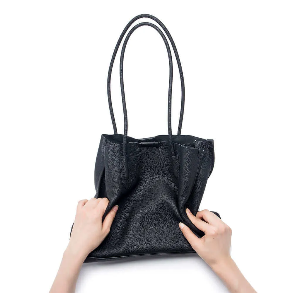 Women's Soft Leather Tote Bag - Medium Size for Commuting & Casual Use