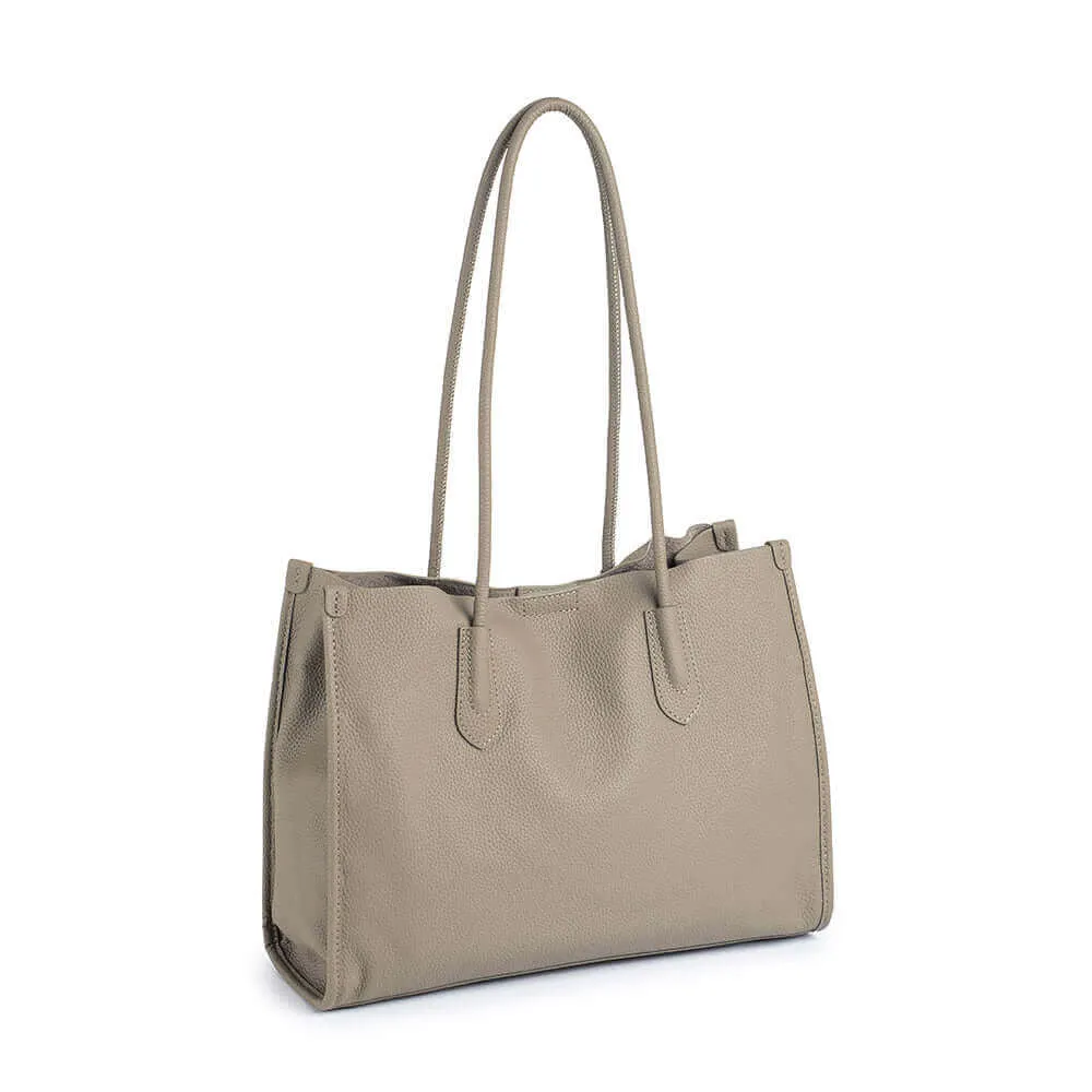 Women's Soft Leather Tote Bag - Medium Size for Commuting & Casual Use