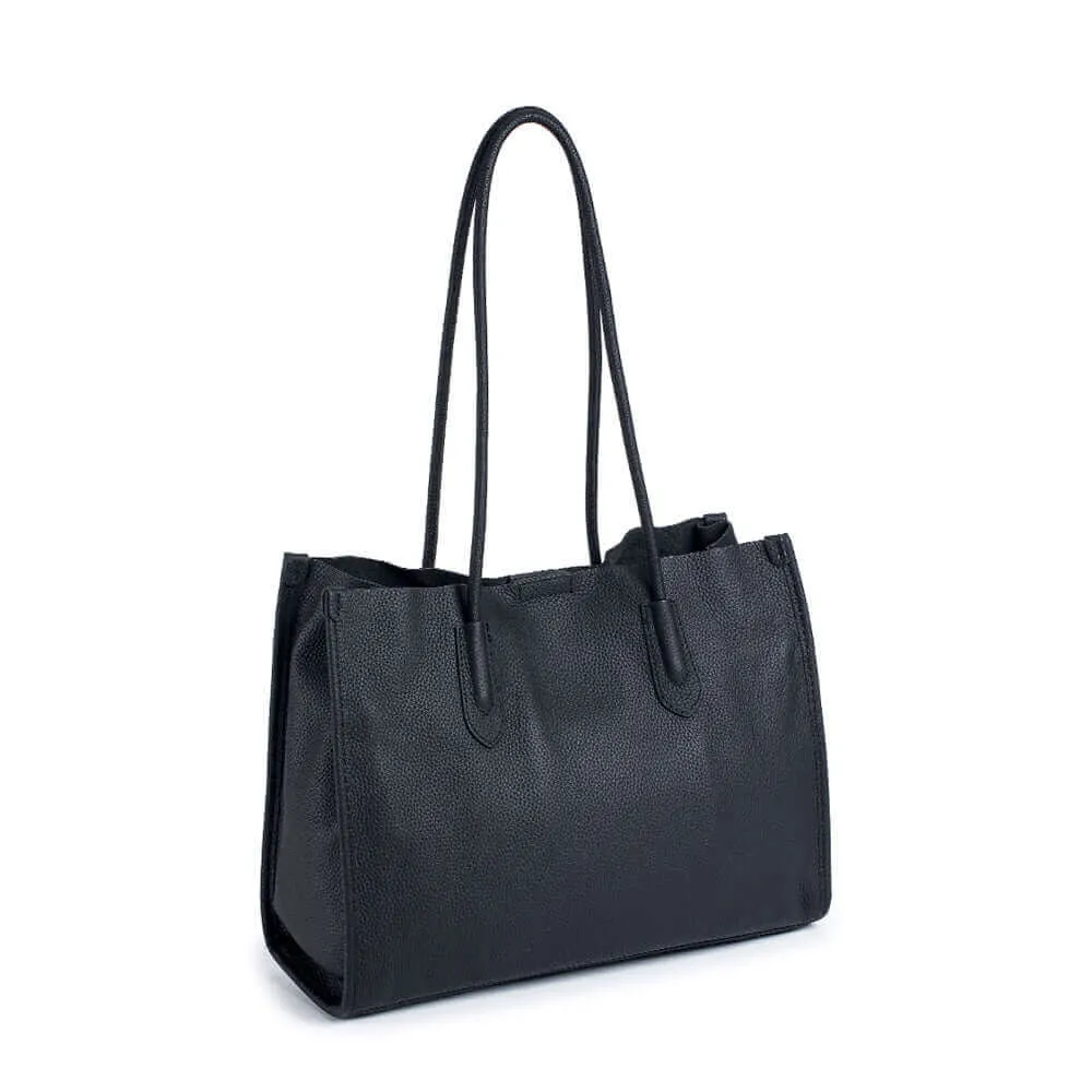 Women's Soft Leather Tote Bag - Medium Size for Commuting & Casual Use