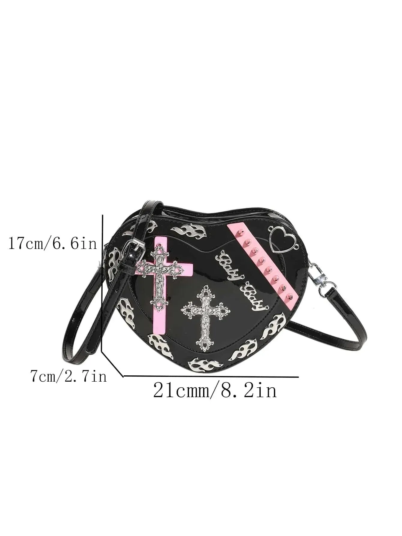 Y2K Shape Punk PU Colorful Pattern Mini Cross Coffin Gothic Trendy Bag